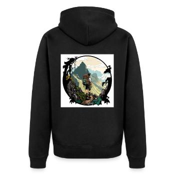 Explorateur de montagne - Veste à capuche bio Premium Unisexe - noir - Dos - Nico (187cm)