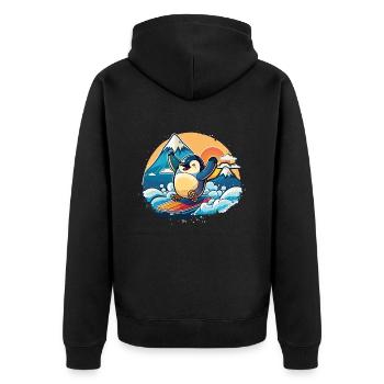 Pingouin heureux - Veste à capuche bio Premium Unisexe - noir - Dos - Nico (187cm)
