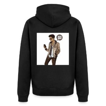 Influenceur sur les réseaux sociaux - Veste à capuche bio Premium Unisexe - noir - Dos - Nico (187cm)