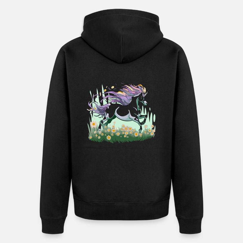 Licorne magique - Veste à capuche bio Premium Unisexe - noir