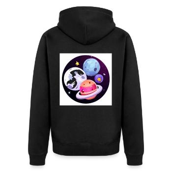 Aventure cosmique - Veste à capuche bio Premium Unisexe - noir - Dos - Nico (187cm)