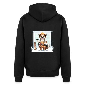 Artisan de chien mignon - Veste à capuche bio Premium Unisexe - noir - Dos - Nico (187cm)
