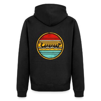 Dragon Boat 5 - Unisex Premium Bio Zip Hoodie - Schwarz - Hinten - Nico (187cm)