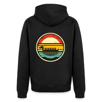 Dragon Boat 3 - Unisex Premium Bio Zip Hoodie - Schwarz - Hinten - Nico (187cm)