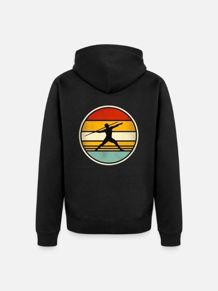 Javelin Throw 5 - Unisex Premium Bio Zip Hoodie - Schwarz