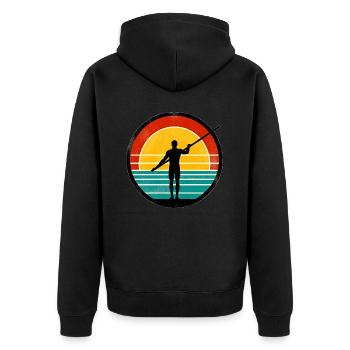 Pole Vault - Unisex Premium Bio Zip Hoodie - Schwarz - Hinten - Nico (187cm)