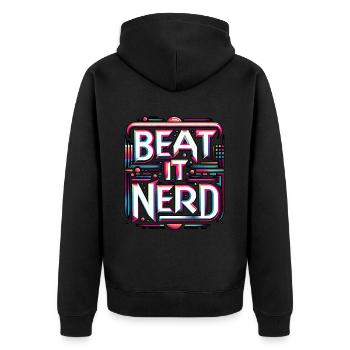 Battez-le Nerd 10 - Veste à capuche bio Premium Unisexe - noir - Dos - Nico (187cm)