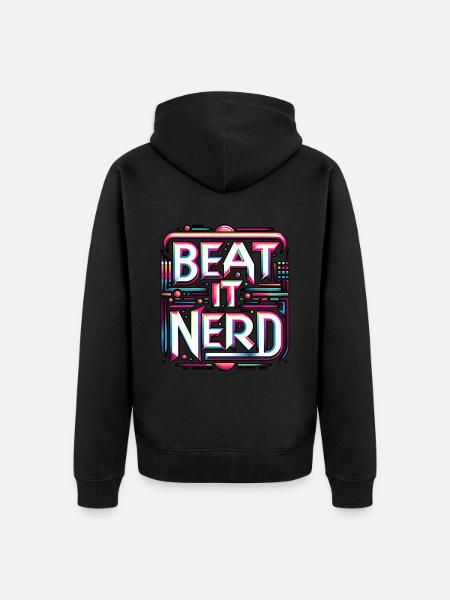 Beat it Nerd 10 - Unisex Premium Organic Zip Hoodie - black