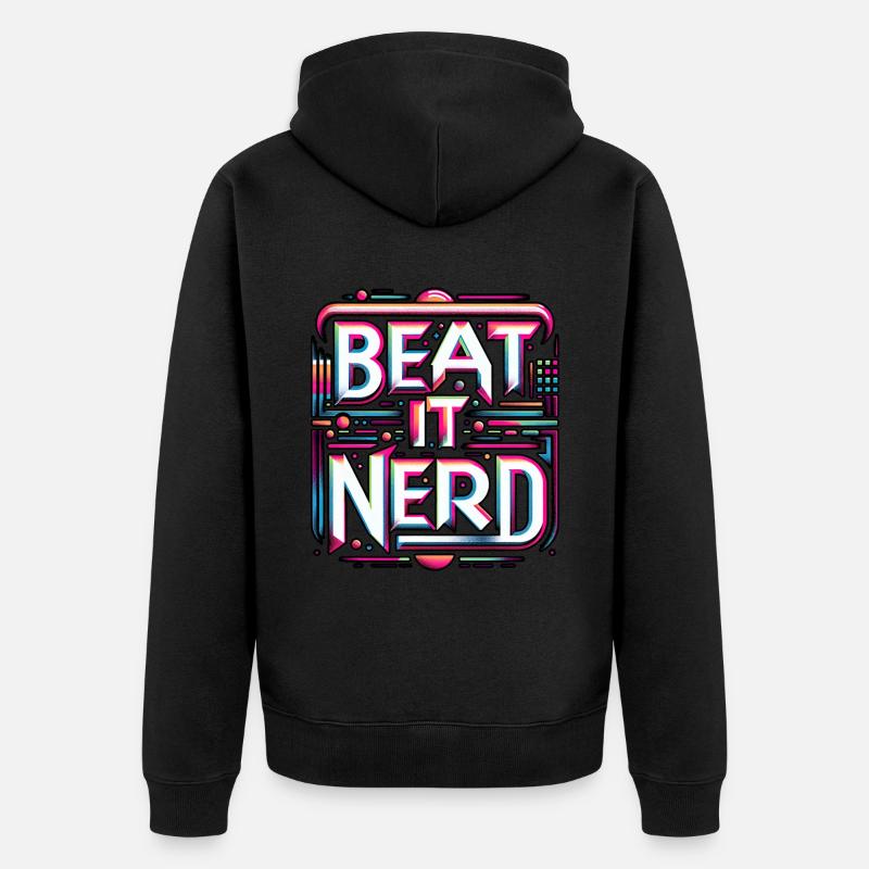 Beat it Nerd 10 - Unisex Premium Bio Zip Hoodie - Schwarz