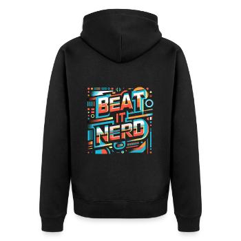 Battez-le Nerd 11 - Veste à capuche bio Premium Unisexe - noir - Dos - Nico (187cm)
