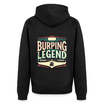 Burping Legend 13 - Unisex Premium Organic Zip Hoodie - black - Back - Nico (187cm)