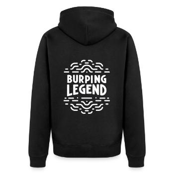 Burping Legend 17 - Unisex Premium Organic Zip Hoodie - black - Back - Nico (187cm)