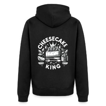 Cheesecake King 5 - Unisex Premium Organic Zip Hoodie - black - Back - Nico (187cm)