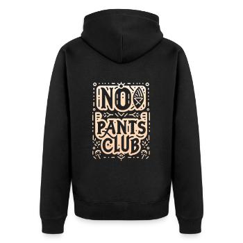 No Pants Club 8 - Unisex Premium Bio Zip Hoodie - Schwarz - Hinten - Nico (187cm)