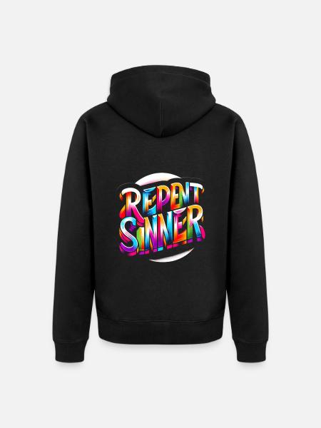 Repent Sinner 17 - Unisex Premium Organic Zip Hoodie - black