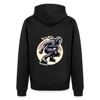 Rollerblade Ninja 9 - Unisex Premium Bio Zip Hoodie - Schwarz - Hinten - Nico (187cm)
