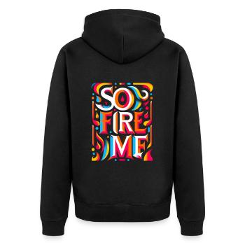So Fire Me 7 - Unisex Premium Bio Zip Hoodie - Schwarz - Hinten - Nico (187cm)