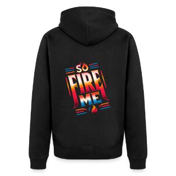 So Fire Me 13 - Unisex Premium Bio Zip Hoodie - Schwarz - Hinten - Nico (187cm)