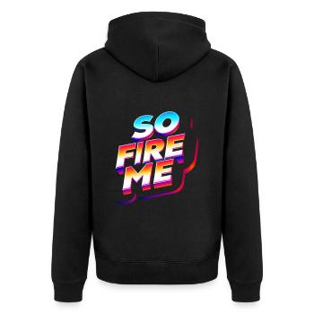 So Fire Me 15 - Unisex Premium Bio Zip Hoodie - Schwarz - Hinten - Nico (187cm)