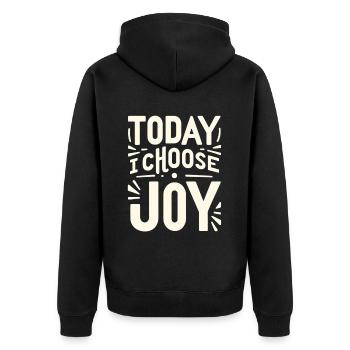 Today I Choose Joy 13 - Unisex Premium Organic Zip Hoodie - black - Back - Nico (187cm)