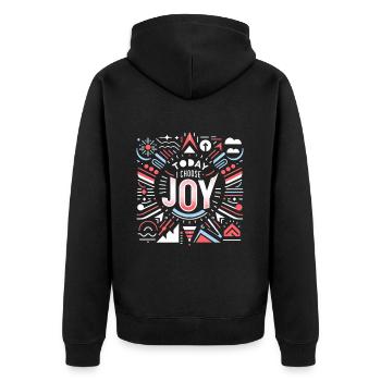 Today I Choose Joy 16 - Unisex Premium Organic Zip Hoodie - black - Back - Nico (187cm)