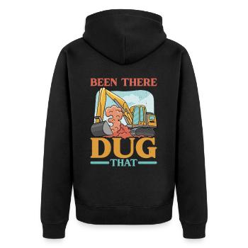 Been There Dug That 10 - Unisex Premium Bio Zip Hoodie - Schwarz - Hinten - Nico (187cm)