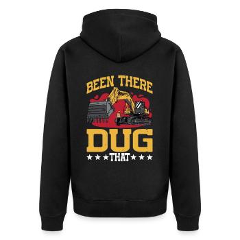 Been There Dug That 12 - Unisex Premium Bio Zip Hoodie - Schwarz - Hinten - Nico (187cm)