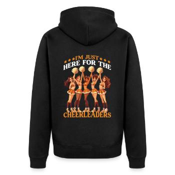 I'm Just Here For The Cheerleaders 24 - Unisex Premium Bio Zip Hoodie - Schwarz - Hinten - Nico (187cm)