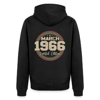 Génial Depuis Mars 1966 Anniversaire 1966 Cadeau - Veste à capuche bio Premium Unisexe - noir - Dos - Nico (187cm)