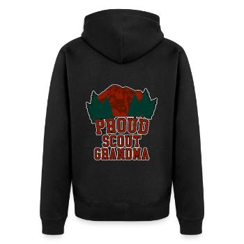Proud Scout Grandma 2 - Unisex Premium Organic Zip Hoodie - black - Back - Nico (187cm)
