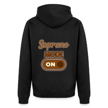 Soprano Mode On 2 - Unisex Premium Organic Zip Hoodie - black - Back - Nico (187cm)