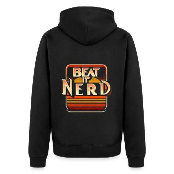 Battez-le Nerd 7 - Veste à capuche bio Premium Unisexe - noir - Dos - Nico (187cm)