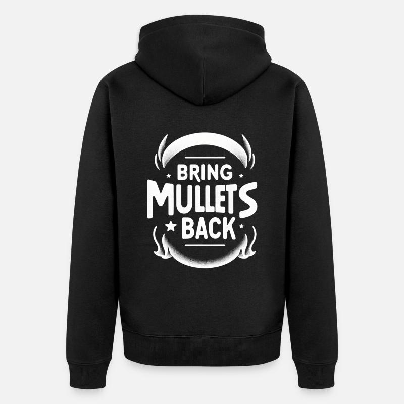 Bring Mullets Back 10 - Unisex Premium Bio Zip Hoodie - Schwarz