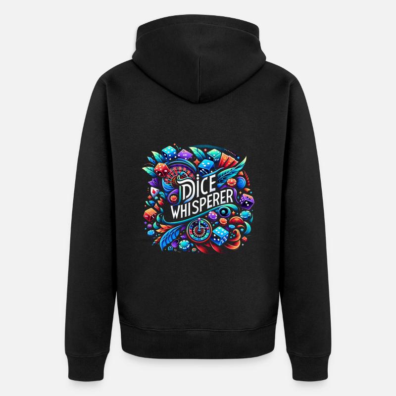 Chuchoteur de dés 6 - Veste à capuche bio Premium Unisexe - noir