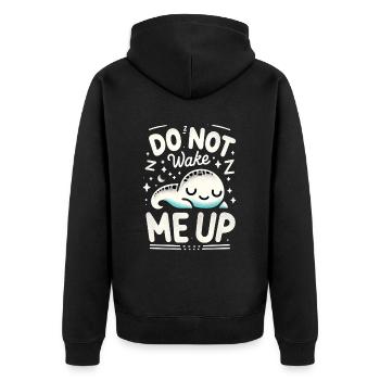 Do Not Wake Me Up 17 - Unisex Premium Organic Zip Hoodie - black - Back - Nico (187cm)
