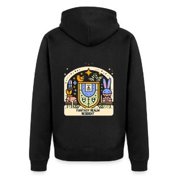 Fantasy Realm Resident - Unisex Premium Organic Zip Hoodie - black - Back - Nico (187cm)