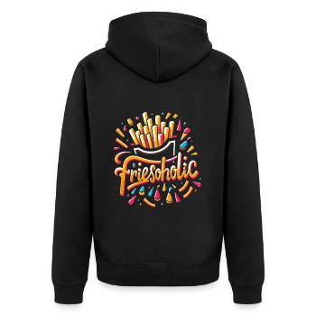 Friesoholic 5 - Unisex Premium Organic Zip Hoodie - black - Back - Nico (187cm)
