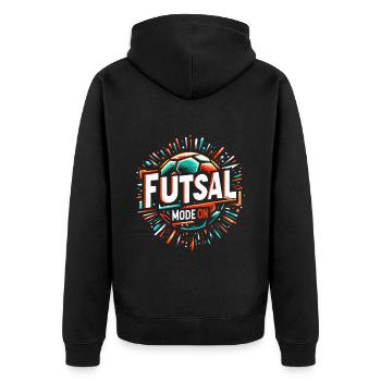 Futsal Mode On 6 - Unisex Premium Organic Zip Hoodie - black - Back - Nico (187cm)
