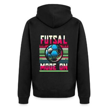 Futsal Mode On 8 - Unisex Premium Organic Zip Hoodie - black - Back - Nico (187cm)