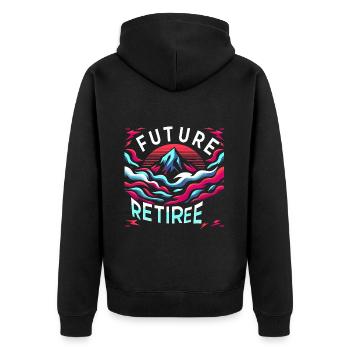 Futur retraité 5 - Veste à capuche bio Premium Unisexe - noir - Dos - Nico (187cm)