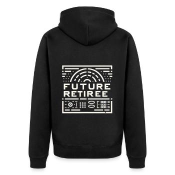 Futur retraité 6 - Veste à capuche bio Premium Unisexe - noir - Dos - Nico (187cm)