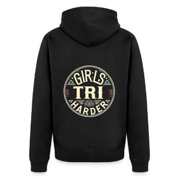 Filles Tri 12 - Veste à capuche bio Premium Unisexe - noir - Dos - Nico (187cm)