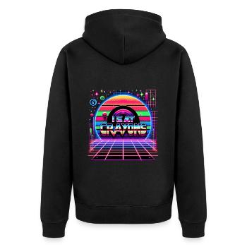 I Eat Crayons 21 - Unisex Premium Organic Zip Hoodie - black - Back - Nico (187cm)