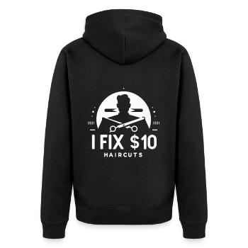 Je fixe les coupes de cheveux à 10 $ 6 - Veste à capuche bio Premium Unisexe - noir - Dos - Nico (187cm)