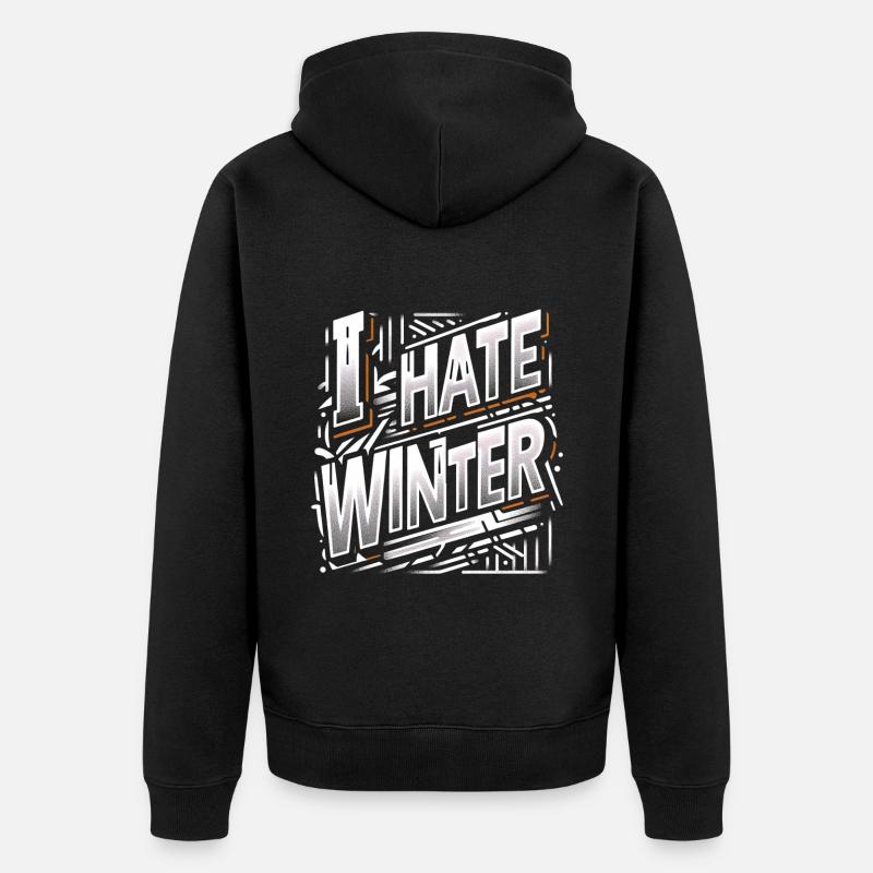 I Hate Winter 6 - Unisex Premium Bio Zip Hoodie - Schwarz