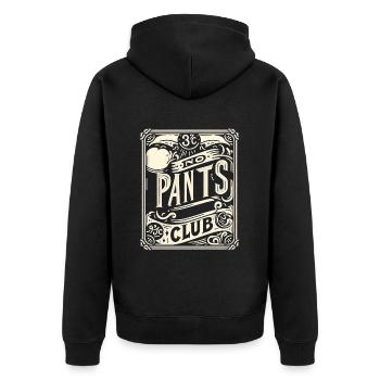 No Pants Club 12 - Unisex Premium Bio Zip Hoodie - Schwarz - Hinten - Nico (187cm)