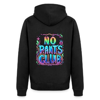 No Pants Club 5 - Unisex Premium Bio Zip Hoodie - Schwarz - Hinten - Nico (187cm)