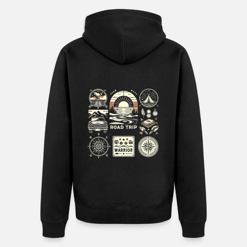 Road Trip Guerrier 6 - Veste à capuche bio Premium Unisexe - noir