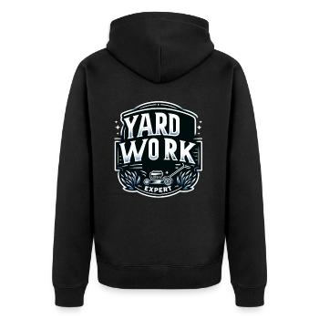Yard Work Expert 13 - Unisex Premium Bio Zip Hoodie - Schwarz - Hinten - Nico (187cm)