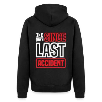 0 jours depuis le dernier accident 34 - Veste à capuche bio Premium Unisexe - noir - Dos - Nico (187cm)